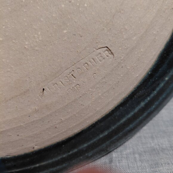 Christopher Bragg Studio Pottery Stoneware Chip and Dip 13” Serving Platter - Picture 5 of 7